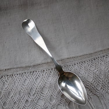 Antique American Coin Silver Serving Spoon M A Lewis Boston with Monogram 