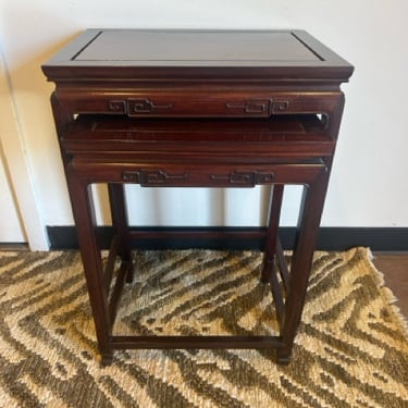 Two Asian Style Nesting Tables