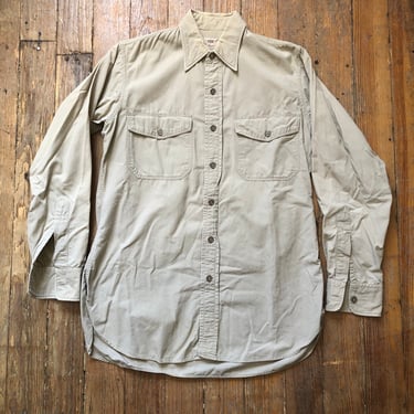 1940s Elbeco Poplin Work Shirt Medium 