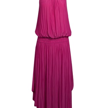 Ramy Brook - Fuchsia Sleeveless Smocked Waist Dress Sz L