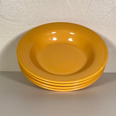 Fiestaware Yellow Rim Soup Bowls - Set of 4 