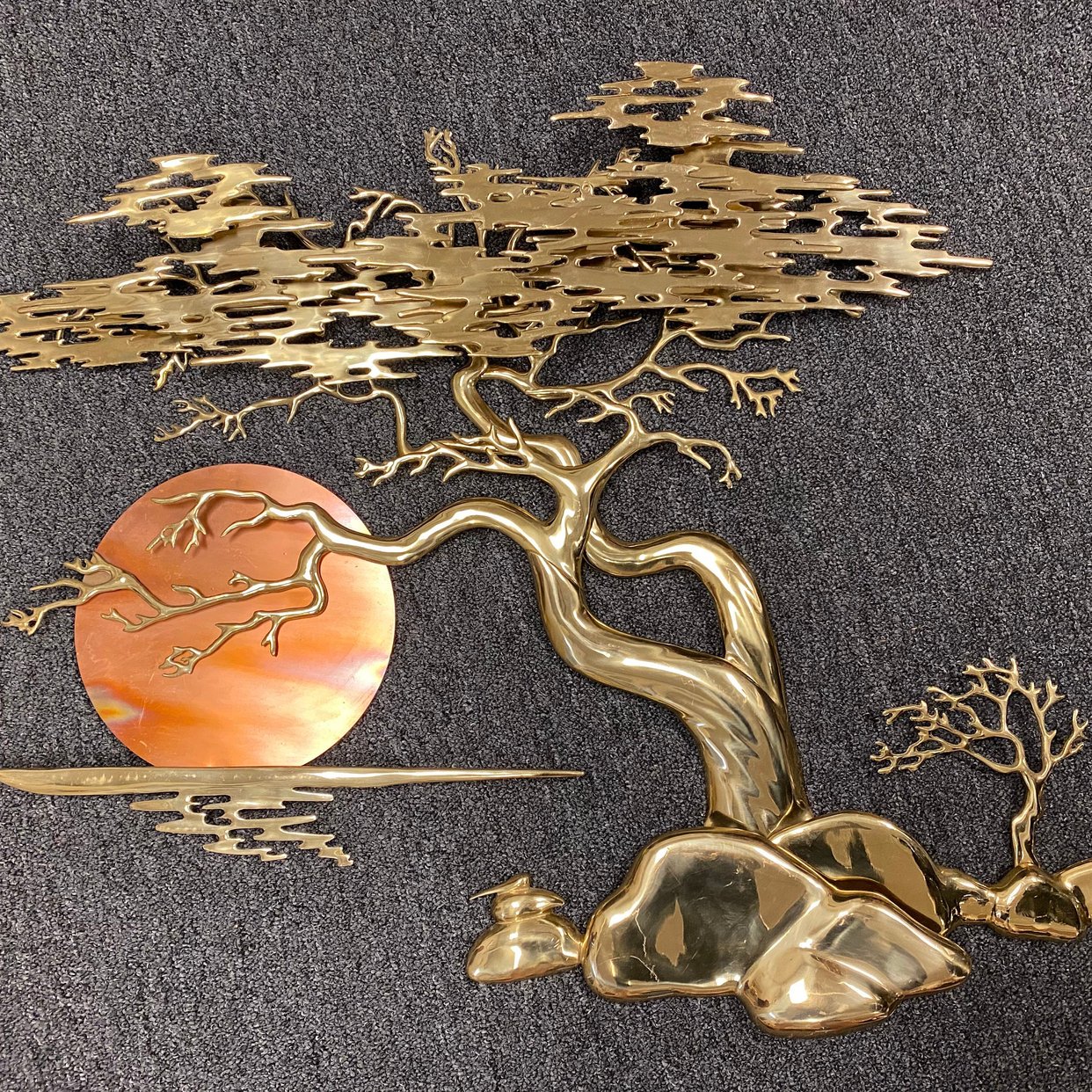 Vintage Bijan Brass Metal Art Sculpture Bonsai Tree | House of