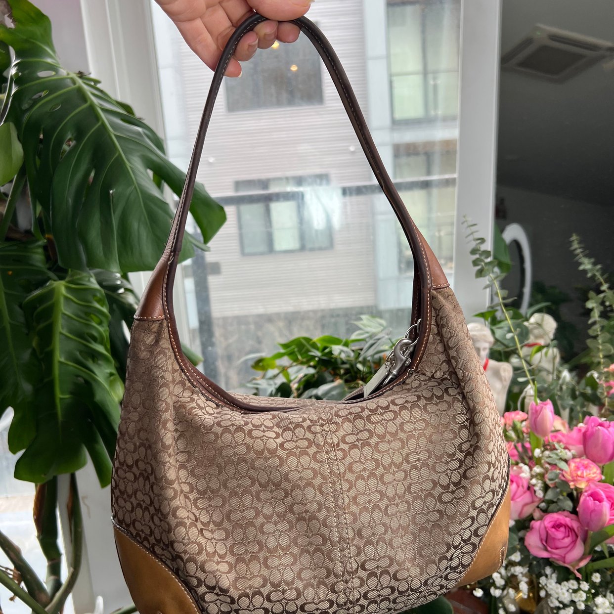 Vintage 2000s Coach Monogram Ergo Hobo Shoulder Bag | Elektra 