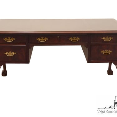 HEKMAN FURNITURE Bookmatched Mahogany Traditional Chippendale Style 60" Ball & Claw Writing Desk 