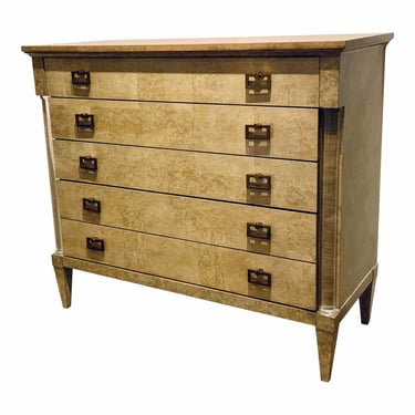Caracole Modern Burl Wood Chest of Drawers Prototype With Custom Baker Hardware