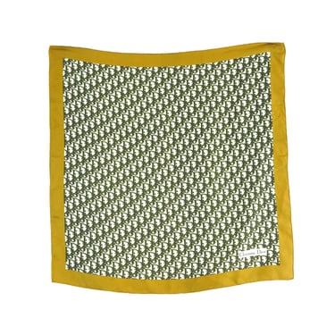 Christian Dior Chartreuse Oblique Logo Printed Scarf