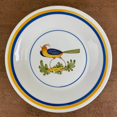 San Marciano Ceramiche Plate | Blue Yellow Bird | Hand Painted | Italy 