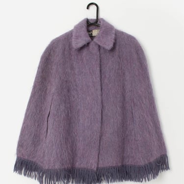 Vintage purple mohair cape jacket by Andrew Stewart - Free size 