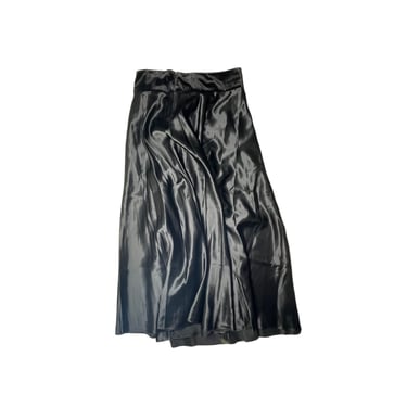 Vintage Ralph Ralph Lauren Black Satin Long Evening Skirt, Size Large 