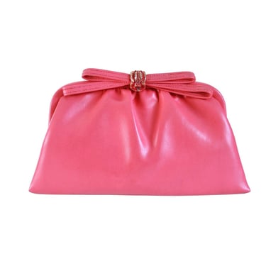 1960s Pink Faux Leather Clutch - Vintage Pink Clutch Purse - Vintage Pink Pin Up Purse - 60s Pink Purse - Vintage Pink Handbag - 60s Purse 