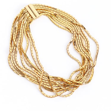 9-Strand Box Chain Collar Necklace