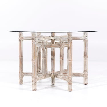 McGuire for Baker Furniture Bamboo and Glass Dining Table - mcm 