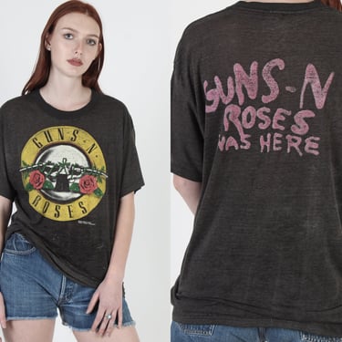 Guns N Roses T Shirt / 1989 Guns And Roses Was Here Tour / 80s Spring Ford Concert T Shirt / Black Axl Rose Mens Womens Band Tee 
