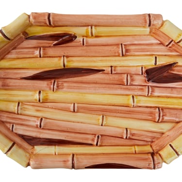 Vintage Ceramic Faux Bamboo Tray