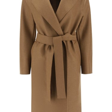 Harris Wharf London Long Robe Coat In Pressed Wool And Polaire Women