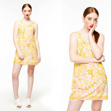 Emilio Pucci in Springtime Dress/ Psychedelic Print/ Slip Dress/ 60s / Mod 