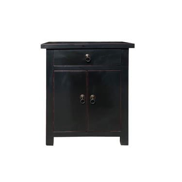 Chinese Black One Drawer Simple End Table Nightstand cs7426E 