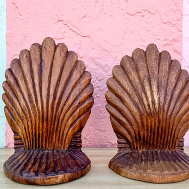 Wood Shell Bookends