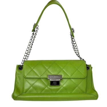 Chanel Lime Green Chain Shoulder Bag