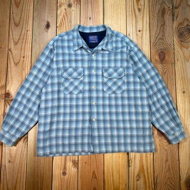 Vintage Dated 1960 PENDLETON Wool Flannel Board Shirt ~ M