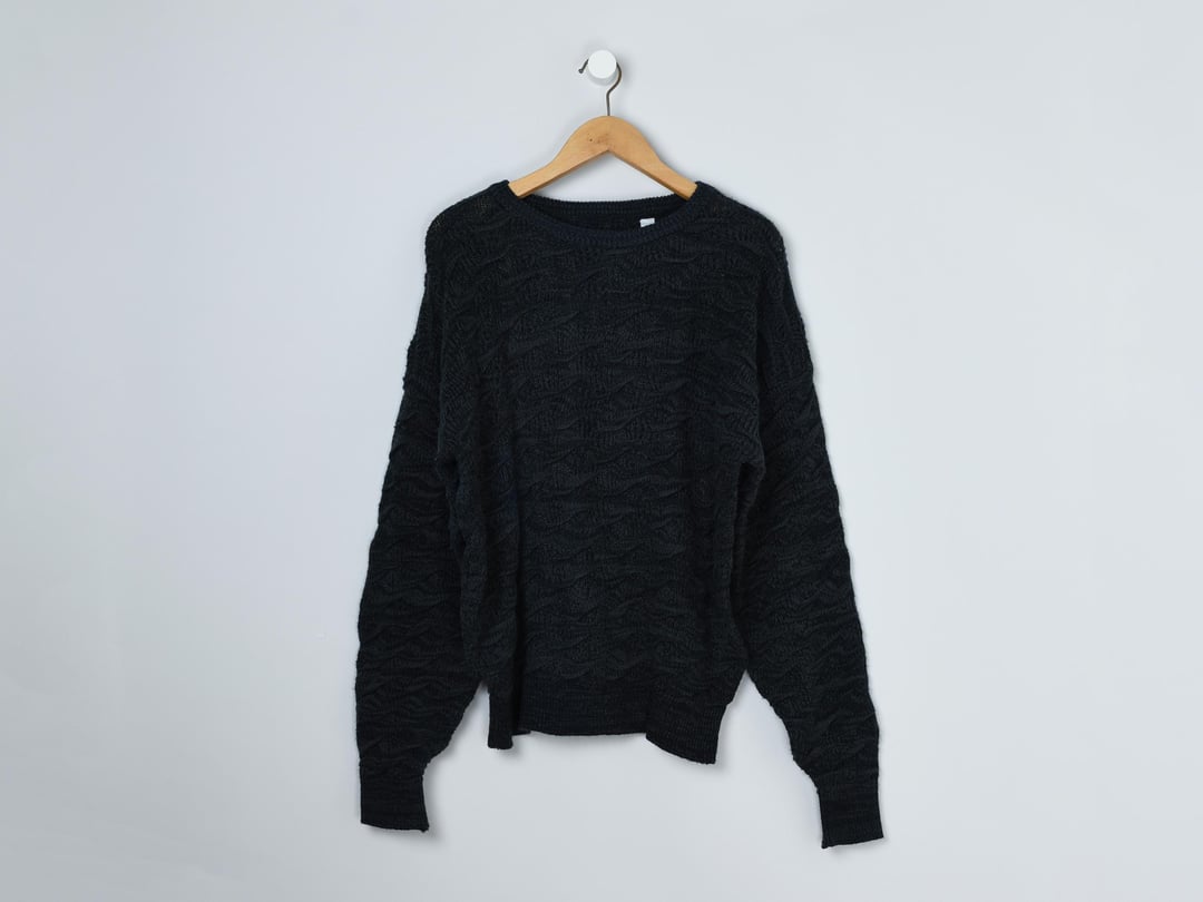 【深水光太着用】90s vintage blacks éponge Knit Vintage Benetton 80s 90s Y2K Shetland Wool Jumper Patterned