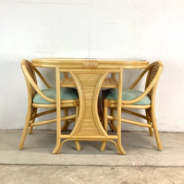 Vintage Rattan Nesting Set- Table and Chairs 