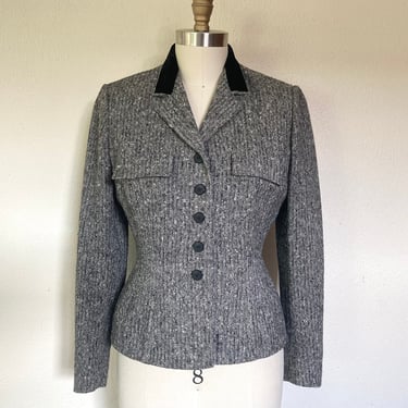 1940s Gray tweed wool blazer 