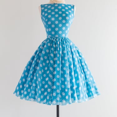 Iconic Early 1960's Jonathan Logan Polka Dot Dress / XXS
