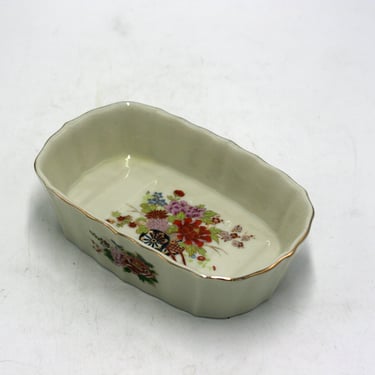 vintage Porcelain Floral Soap dish made in Japan 