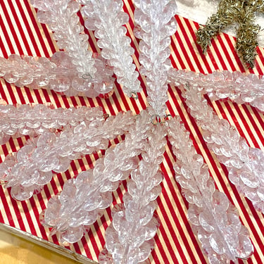 VINTAGE: 10pc - Large Acrylic Star Beaded Icicle Ornaments - Plastic Clear Ornaments - SKU Tub-400-00033104 
