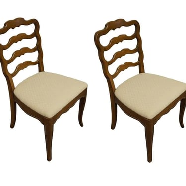 Set of 4 WHITE OF MEBANE Country French Ladder Back Dining Chairs - Old Bisque Finish 