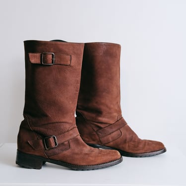 Manolo Blahnik Chocolate Leather Boots