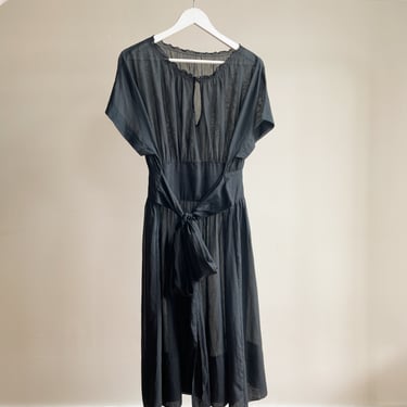 Black Sheer Cotton Layering Dress