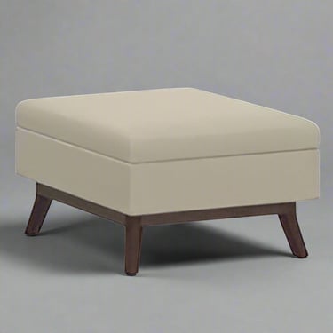 Owen 34&quot; Coffee Table Storage Ottoman in Natural Linen Look Fabric FFW258-606