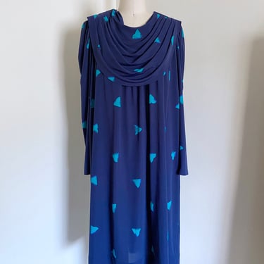 Vintage 80's Abstract Dress, Draped Style 