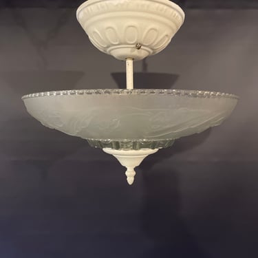 Semi Flush 3 Bulb Round Ceiling Light, H11” x 14.5” diameter