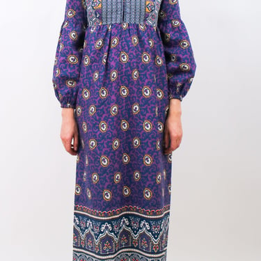 1970s Rhapsody in Robes Bohemian Maxi Dress