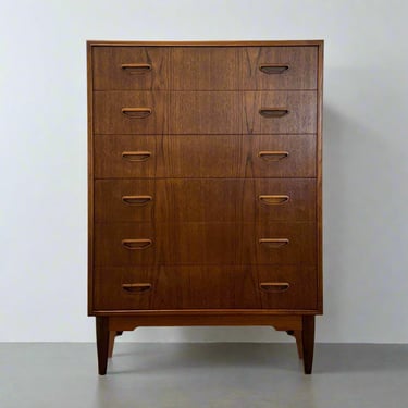 Danish Mahogany Tall Six Drawer Dresser - #A1621