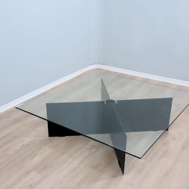 Large 1980s coffee table custom design by Helg & Albini Studio 
