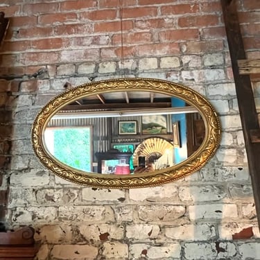 Sweet Vintage Gilded Gold Oval Mirror