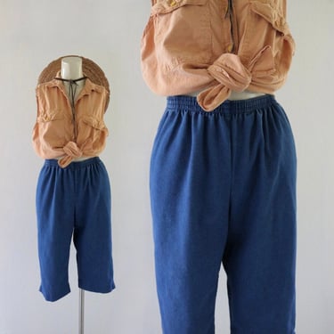denim pedal pushers - 24-32 - vintage y2k blue jean jeans womens size small medium high waist long shorts 