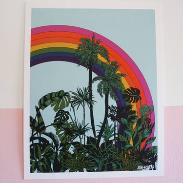 Rainbow Palms Art Print