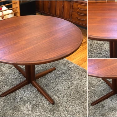 Round Teak Pedestal Base Dining Table 