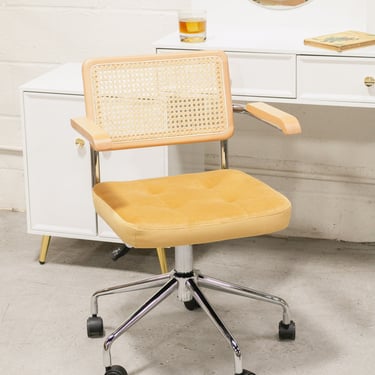 Rattan Office Chair in Yellow