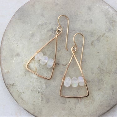 Triana Earrings - 14k Gold-Fill + Moonstone