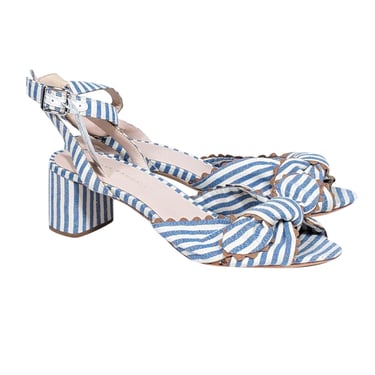 Loeffler Randall - Blue &amp; White Stripe Strappy Sandals Sz 10