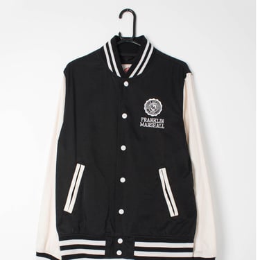 Vintage Franklin and Marshall Varsity College High School Jacket USA Black White - Medium / Large 