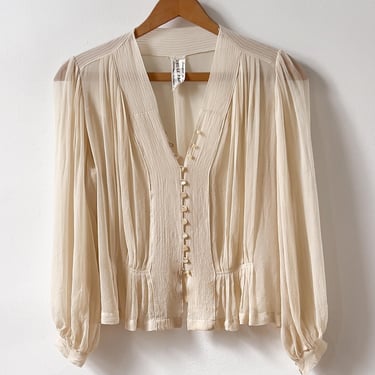 30s Paray Silk Chiffon Blouse 