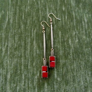 Red jasper and antique bronze earrings 2 