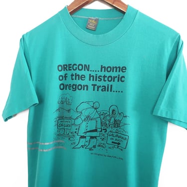vintage Oregon shirt / Oregon trail shirt / 1980s Oregon Trail cartoon comic souvenir t shirt Small 